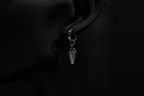 Sterling Silver Casket Hoop Earrings
