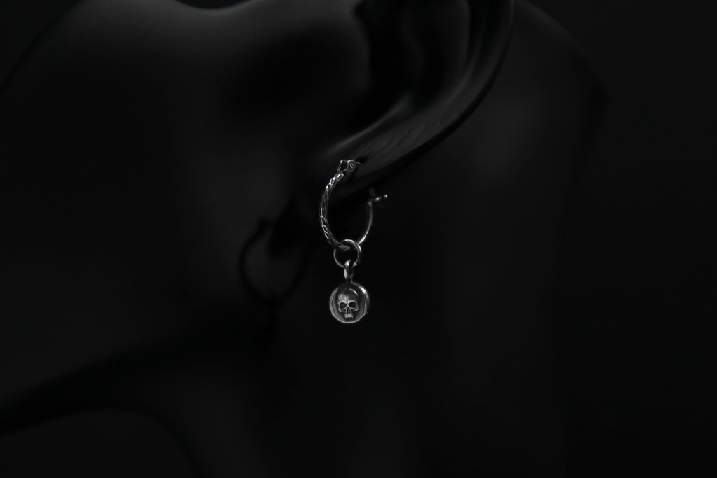 Sterling Silver Nosferatu Hoop Earrings