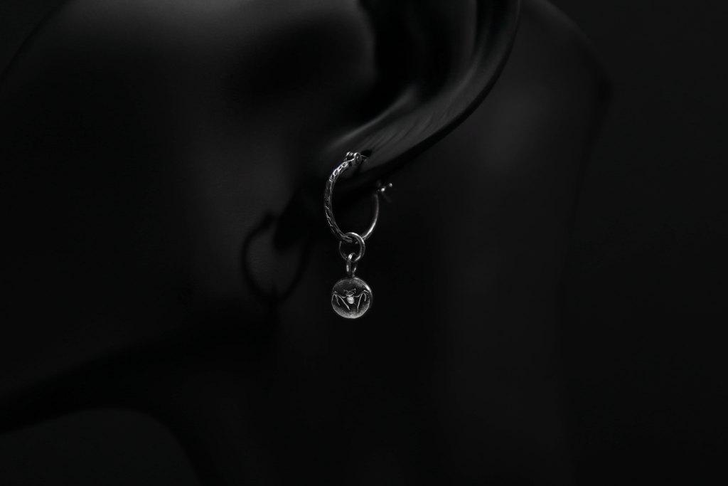 Sterling Silver Nosferatu Hoop Earrings