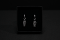 Sterling Silver Casket Hoop Earrings