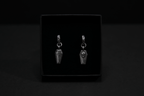 Sterling Silver Casket Hoop Earrings