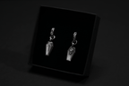Sterling Silver Casket Hoop Earrings
