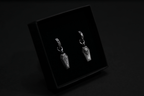 Sterling Silver Casket Hoop Earrings