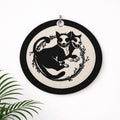 Skeletal Cats Felt Wall Banner