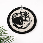 Skeletal Cats Felt Wall Banner