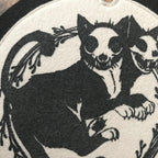 Skeletal Cats Felt Wall Banner