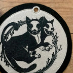 Skeletal Cats Felt Wall Banner