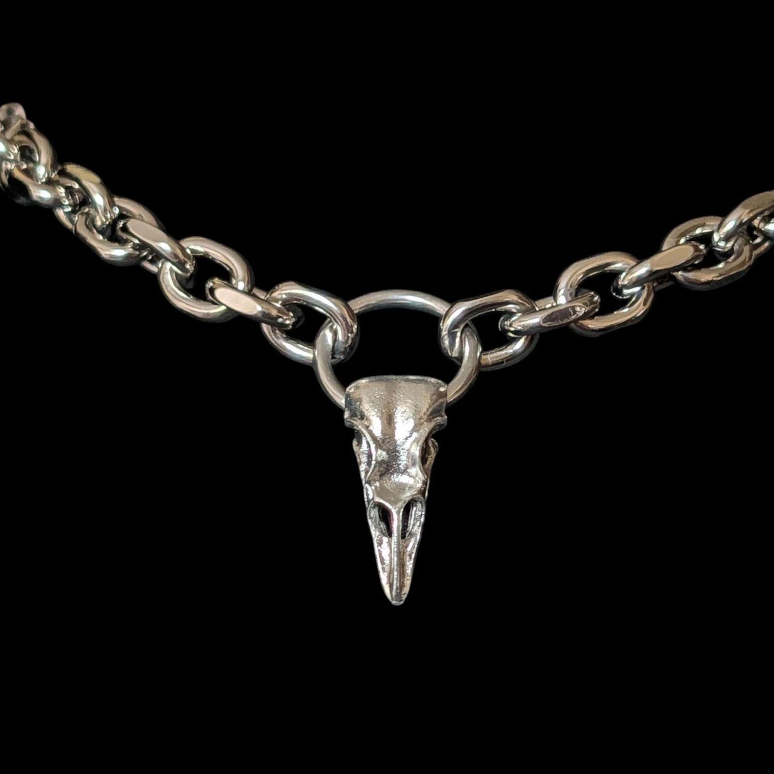 Raven Skull Pendant Necklace