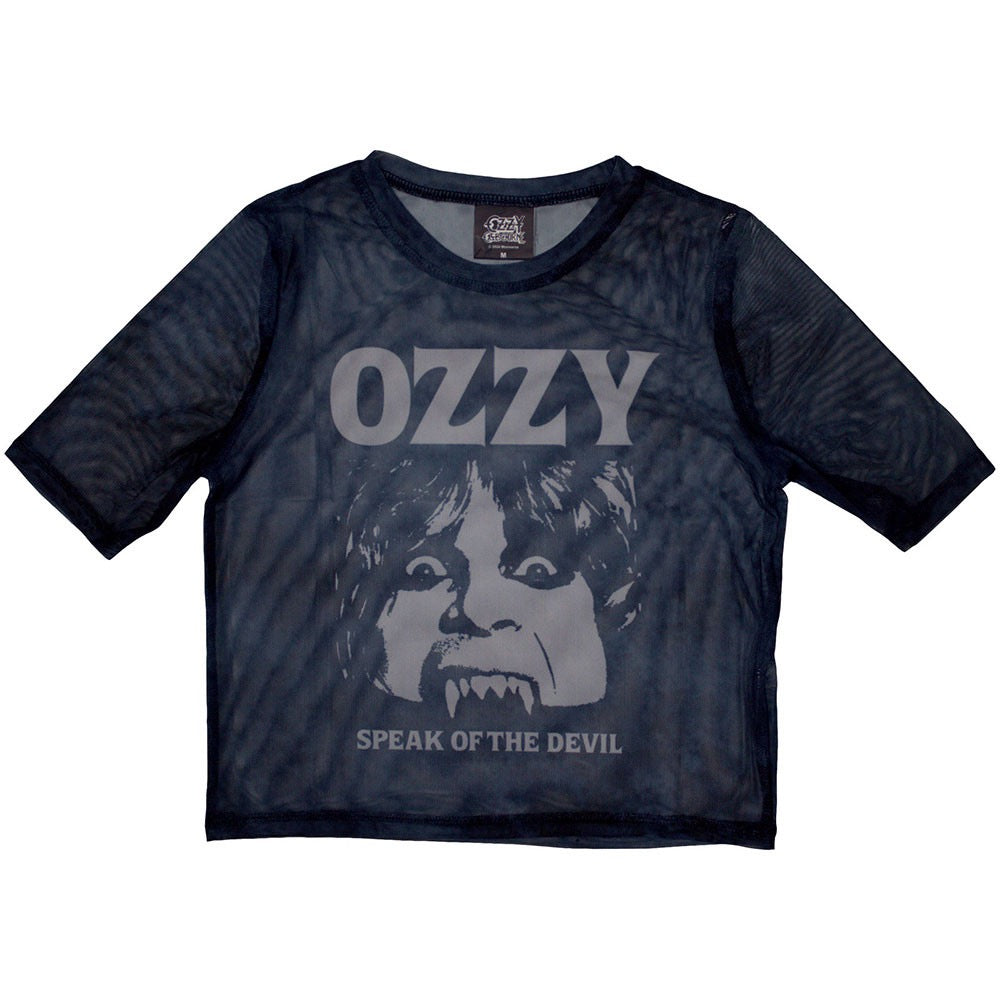 Ozzy Osbourne Speak Of The Devil Navy Mesh Crop
