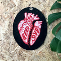Pink Anatomical Heart Felt Wall Hanging