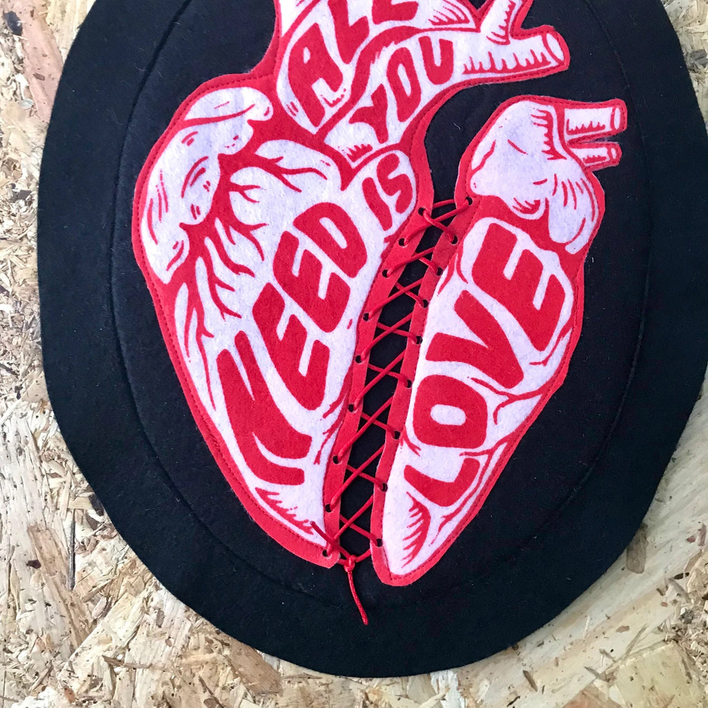 Pink Anatomical Heart Felt Wall Hanging