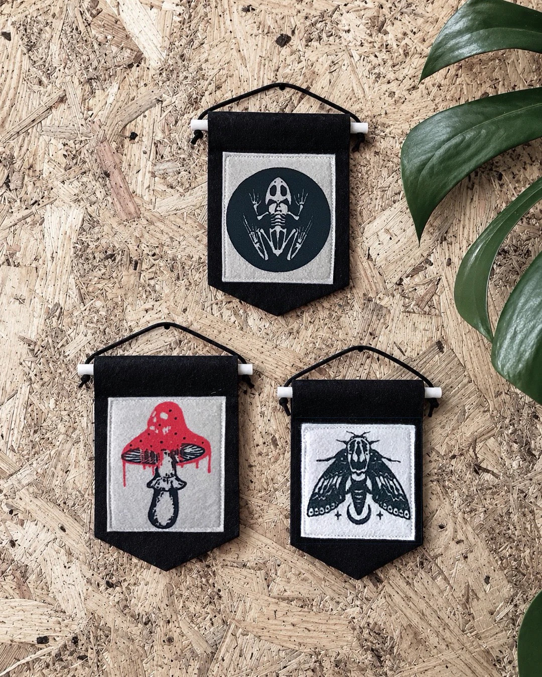 Handmade Mini Linocut Banners