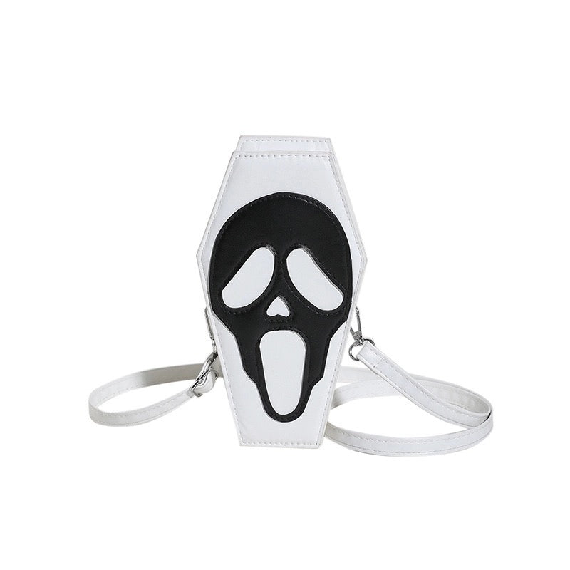 White Ghostface Scream Coffin Bag