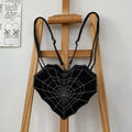 Gothic Creative Heart-Shaped Spider Web Backpack