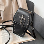 Gothic Cross Studded Crossbody Bag