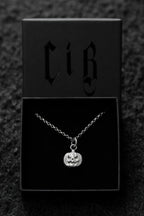 Sterling Silver Jack O’Lantern Pumpkin Pendant