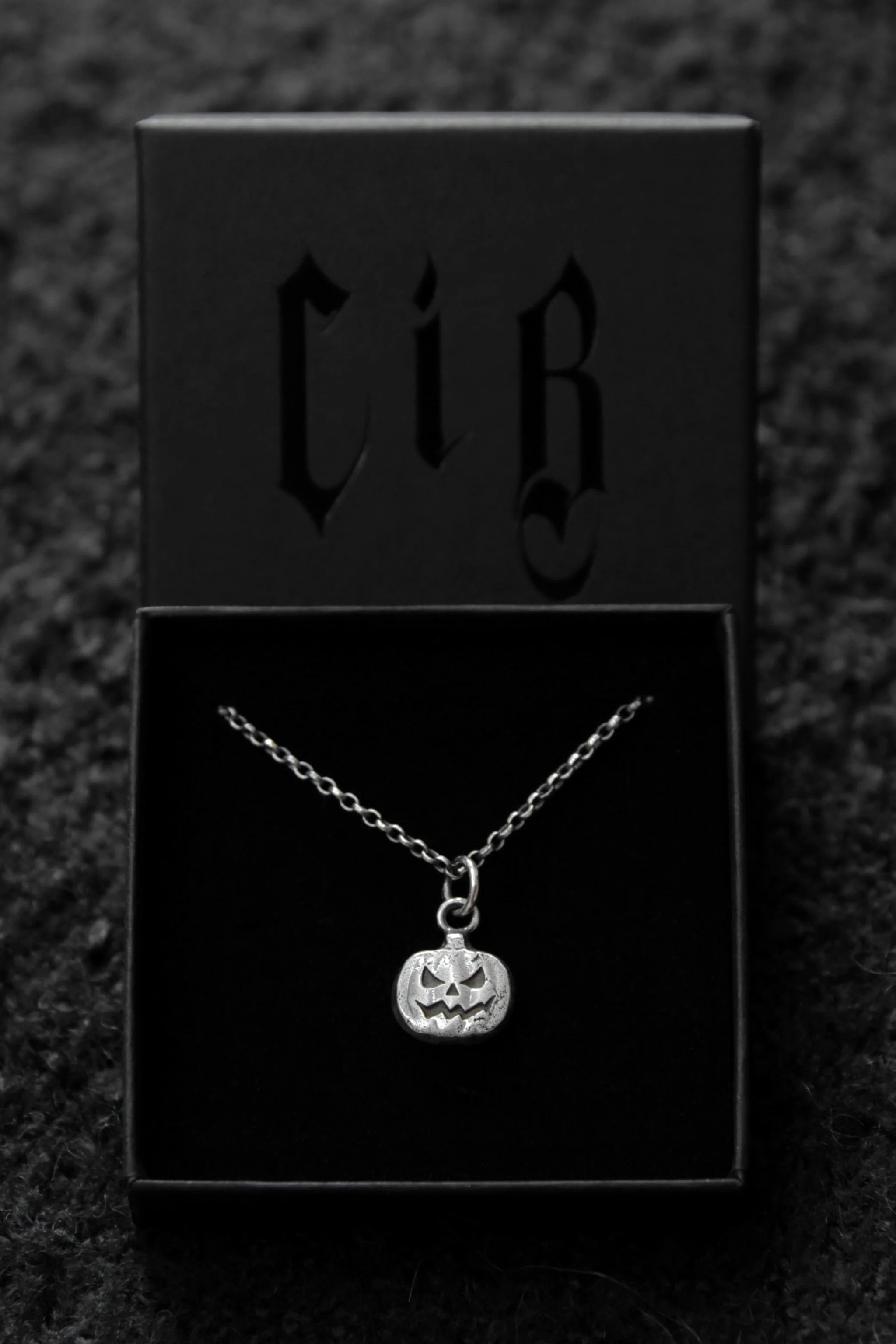 Sterling Silver Jack O’Lantern Pumpkin Pendant