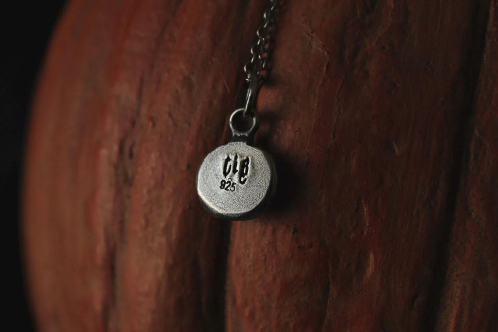 Sterling Silver Jack O’Lantern Pumpkin Pendant