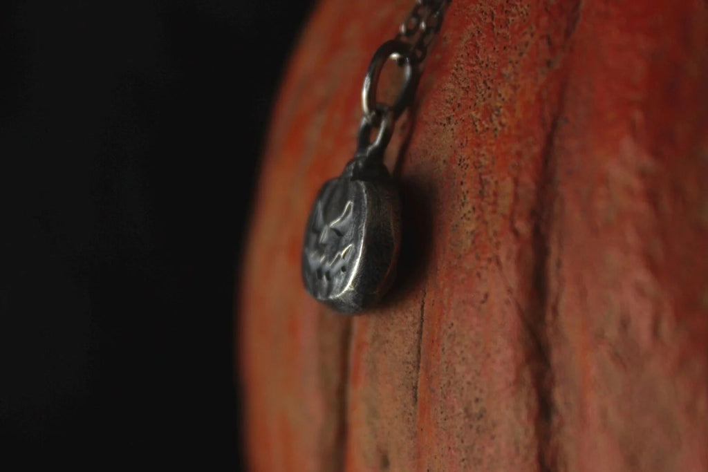 Sterling Silver Jack O’Lantern Pumpkin Pendant