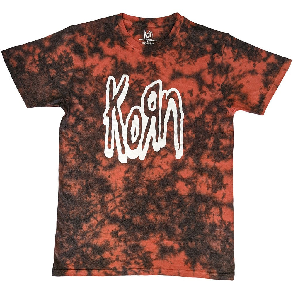 Korn Logo Outline Red Dip-Dye T-Shirt