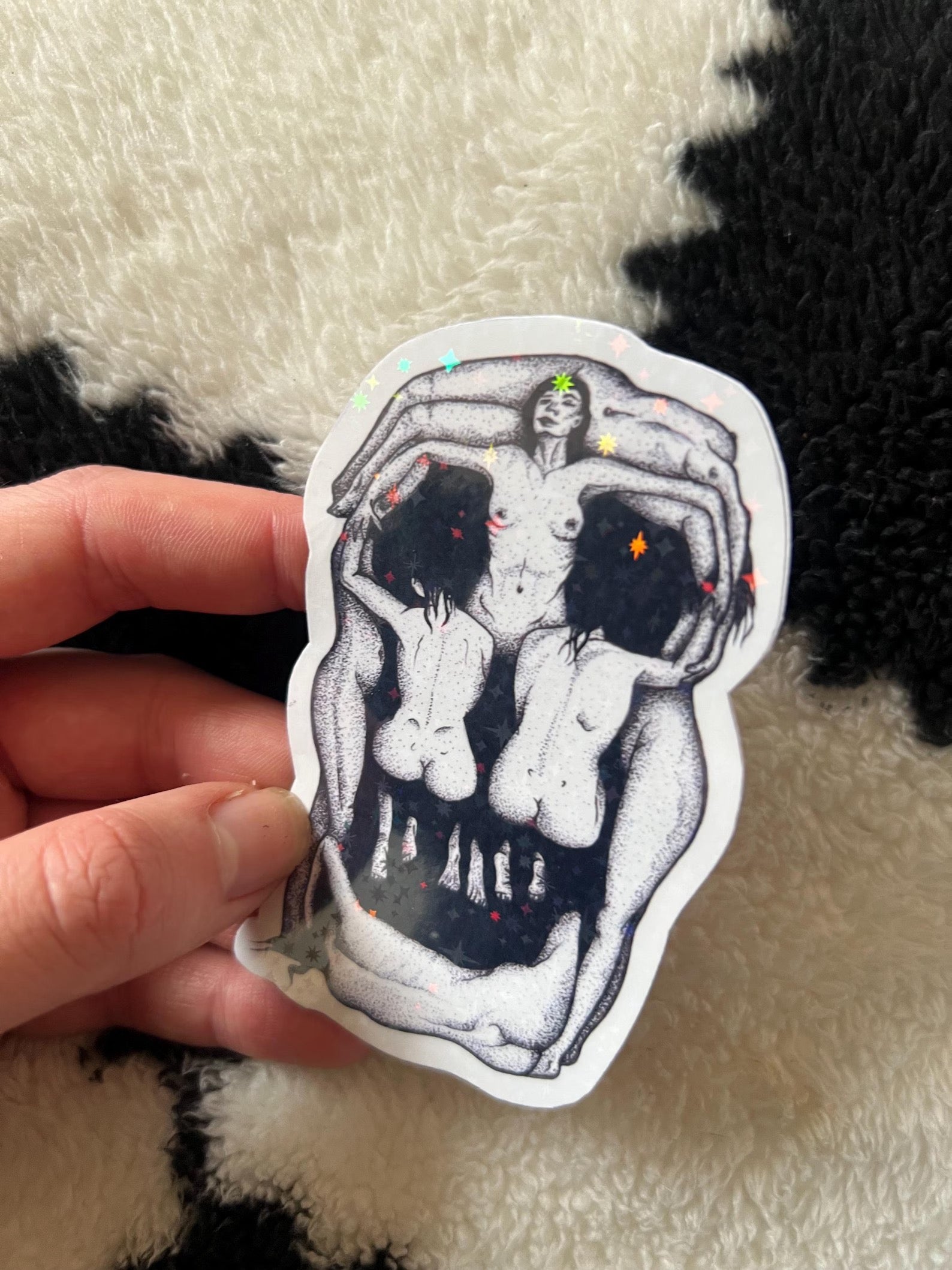 Dali Skull Shiny Sticker