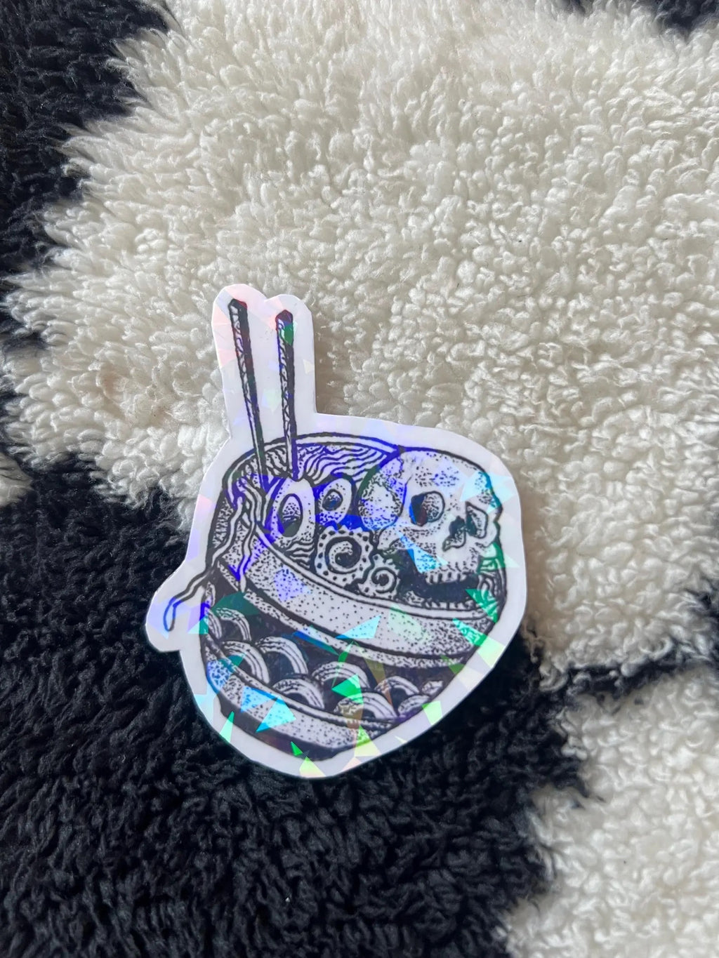 Skull Ramen Shiny Sticker