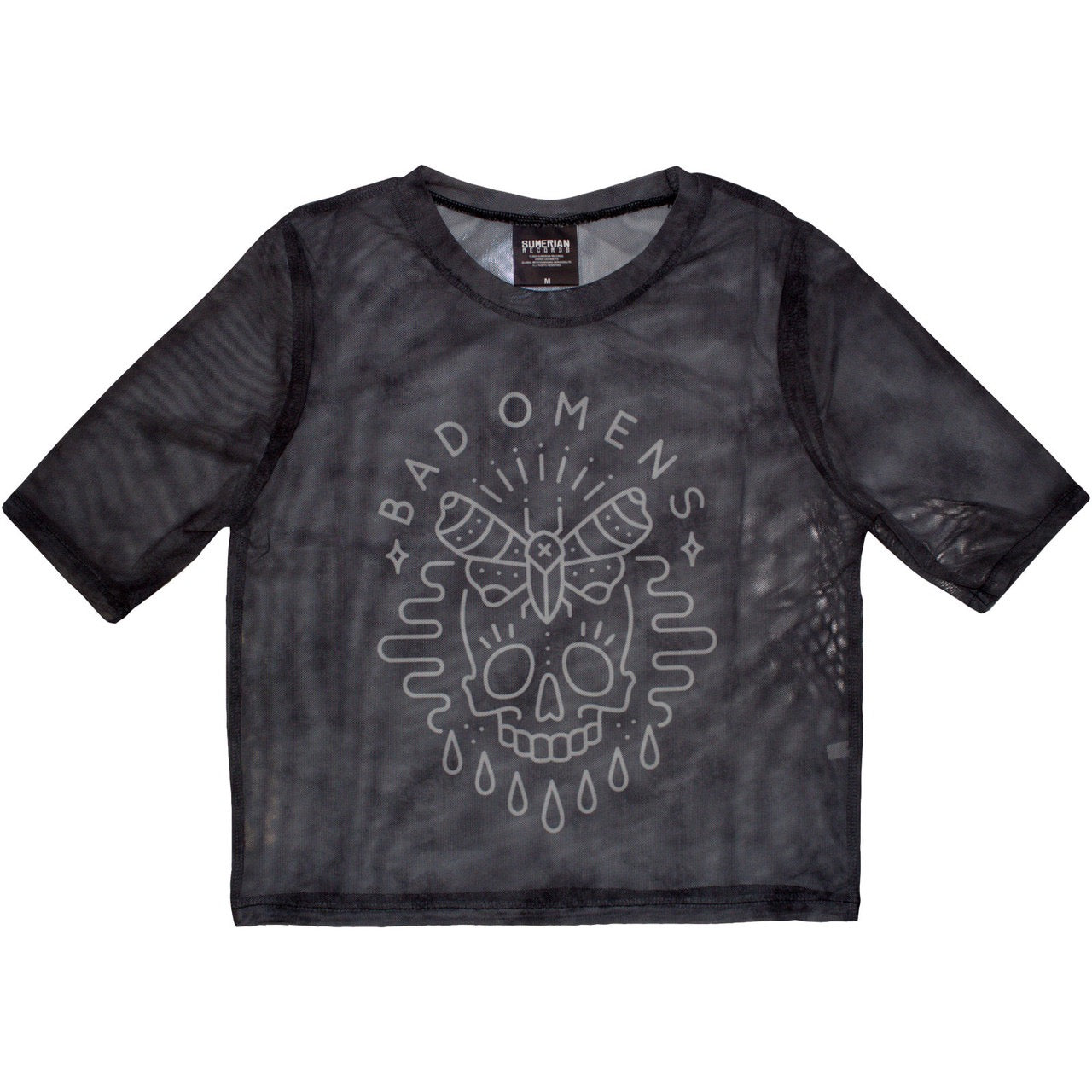 Bad Omens Moth Skull Mesh Crop