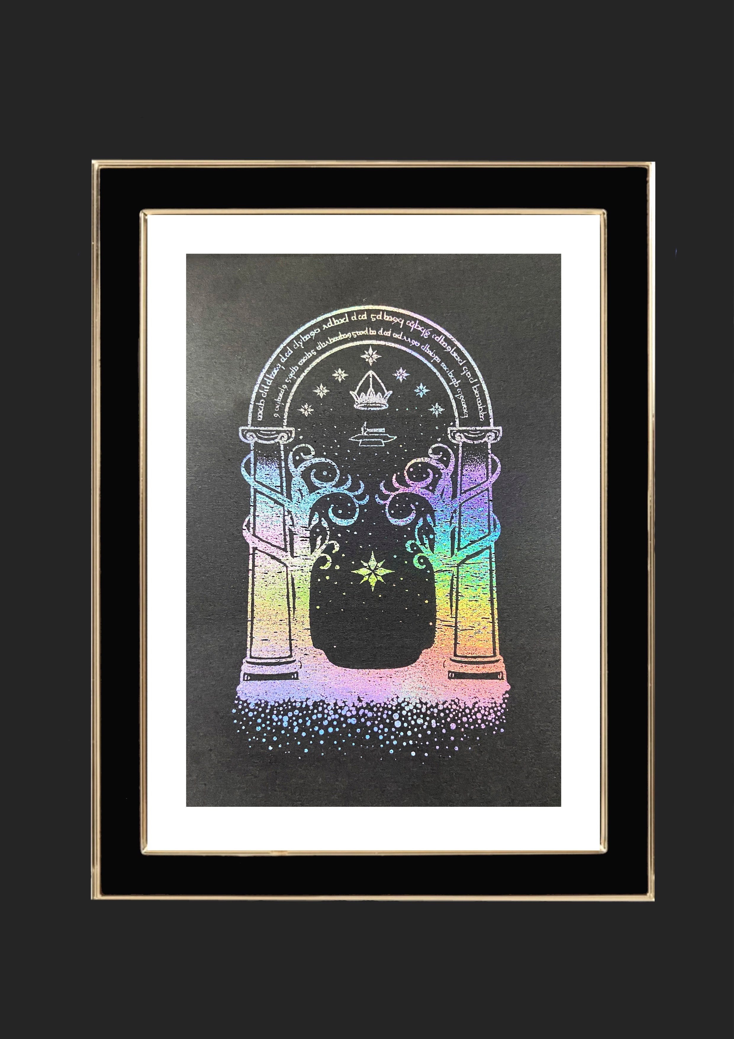 Doors of Durin Lord Of The Rings Foiled Art Print