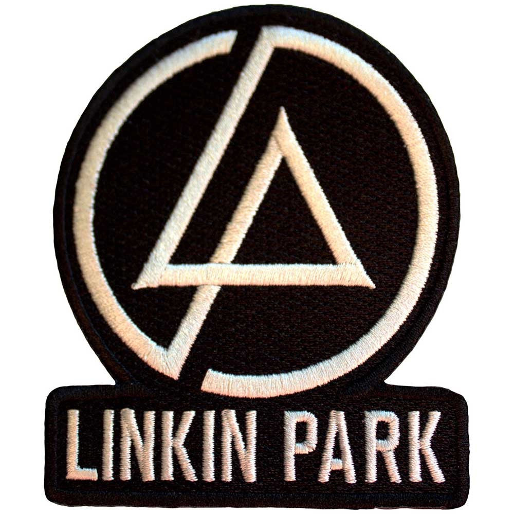 Linkin Park logo patch with white concentric logo and 'Linkin Park' text on a black background