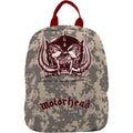 Motorhead mini camouflage style backpack with red handle and black back
