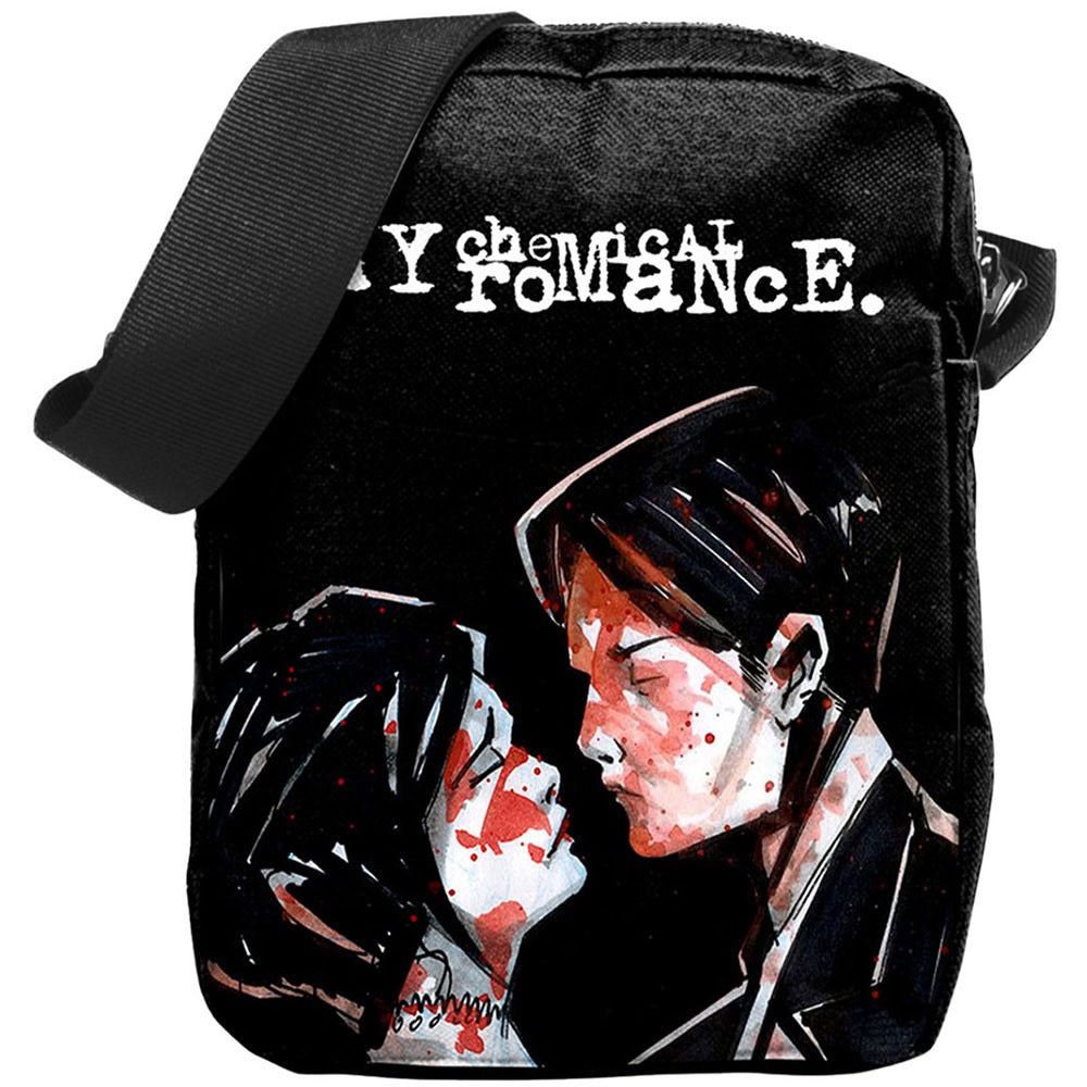 Black bag with 'My Chemical Romance' design featuring Three Cheers For Sweet Revenge album cover