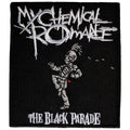 Embroidered patch with 'My Chemical Romance' logo and skeleton illustration on a black background.