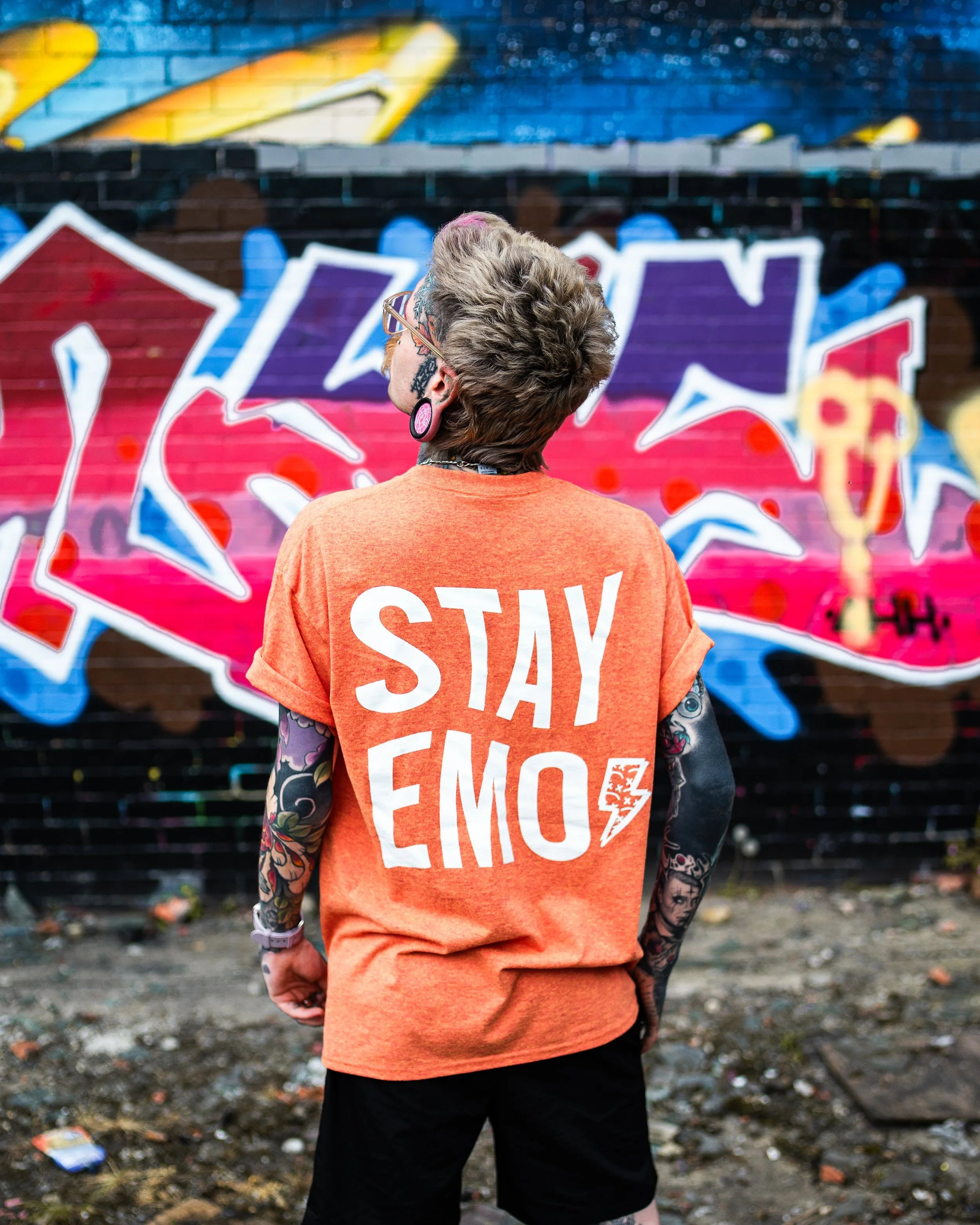 Stay Emo Bolt Sunburst T-Shirt