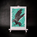 Limited Edition Raven A5 Lino Print