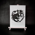 Limited Edition Cat A5 Lino Print