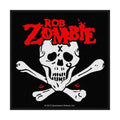 Patch with skull and crossbones design and 'Rob Zombie' text on a black background