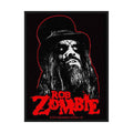 Patch with a stylized portrait of Rob Zombie, with 'Rob Zombie' text in red on a black background.