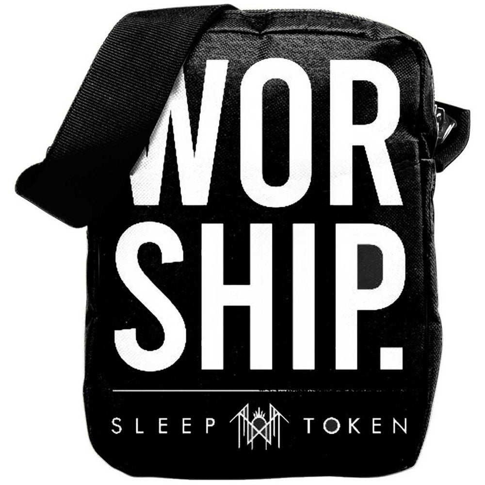 Black bag with 'WORSHIP.' text and 'Sleep Token' logo 