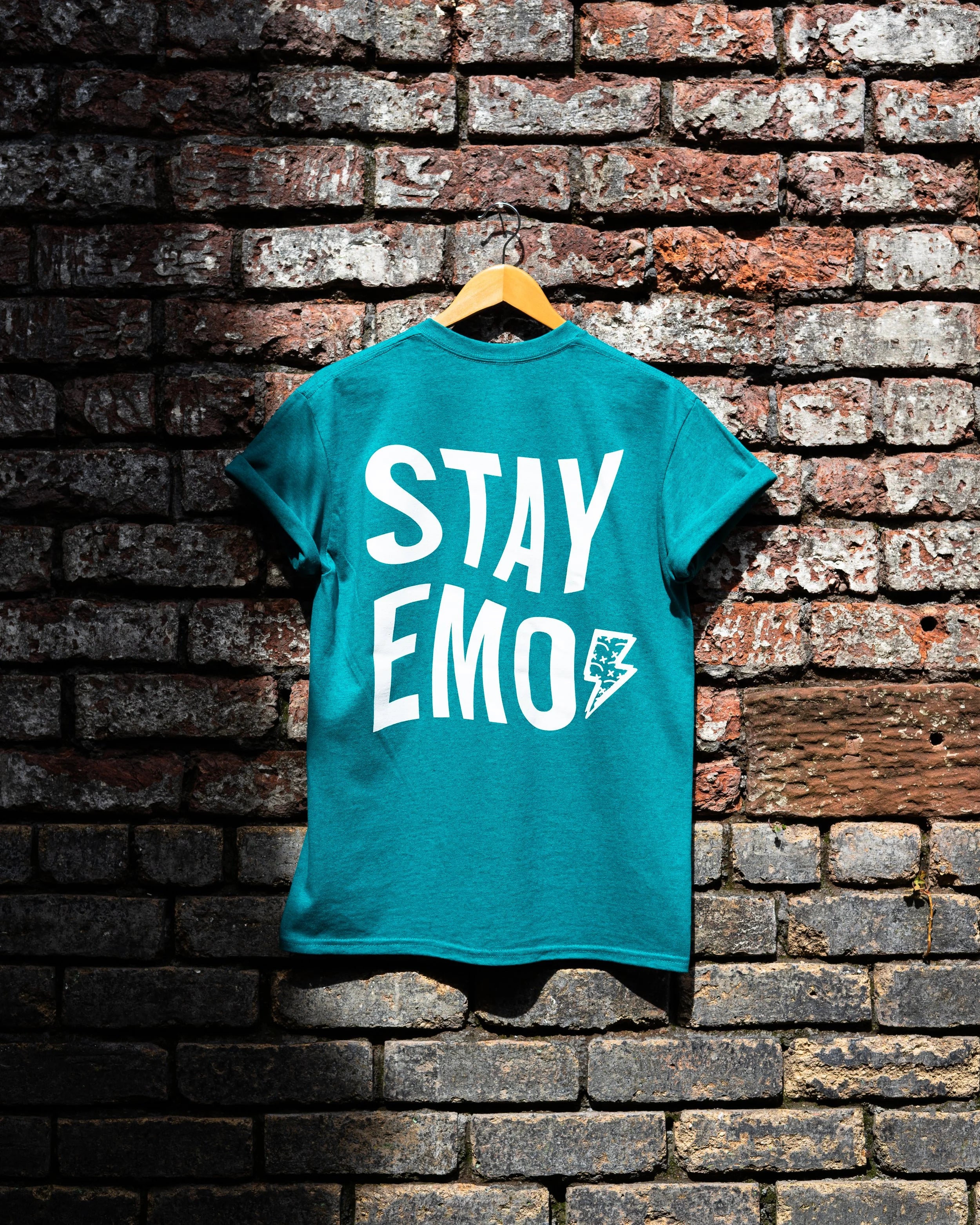 Stay Emo Bolt Aqua T-Shirt