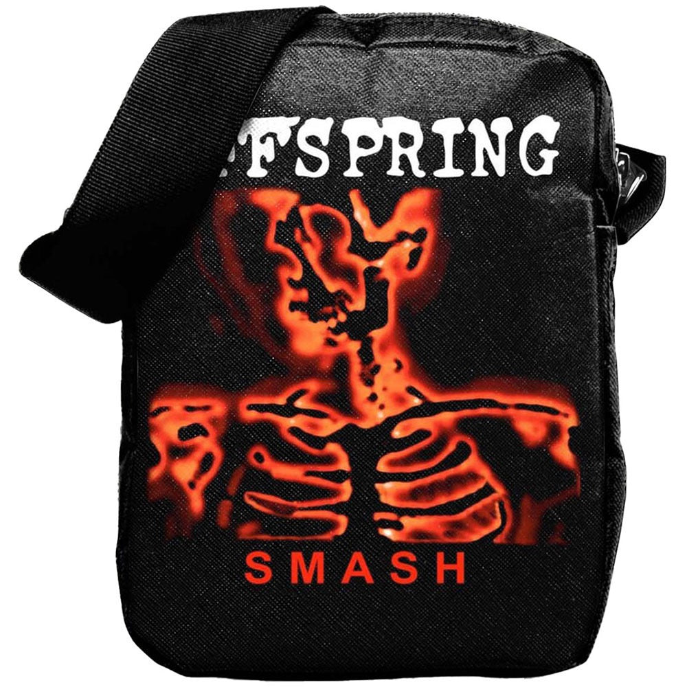 Black bag with a skeleton design and 'The Offspring' text 