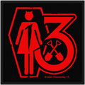 Wednesday 13 red logo on black patch