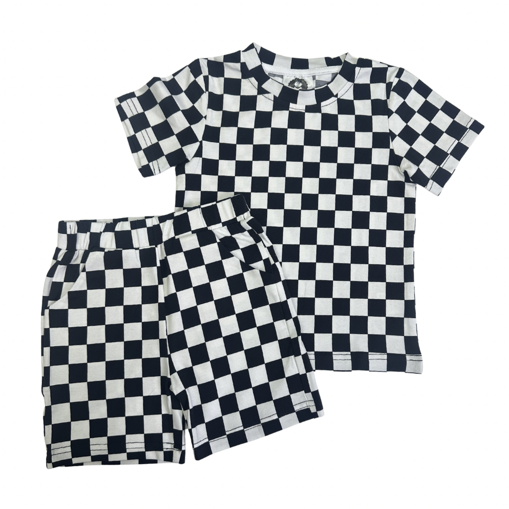 Checkerboard Shorts & Tee Set