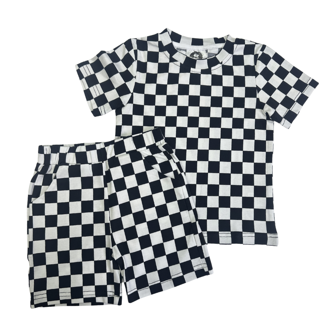 Checkerboard Shorts & Tee Set