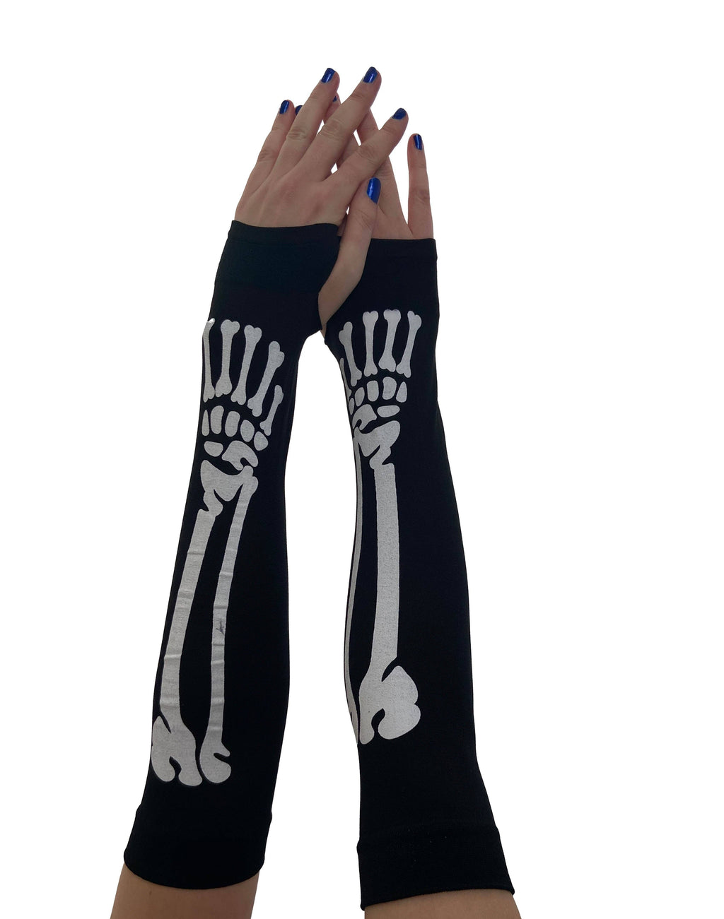 Skeleton Bone Fingerless Gloves