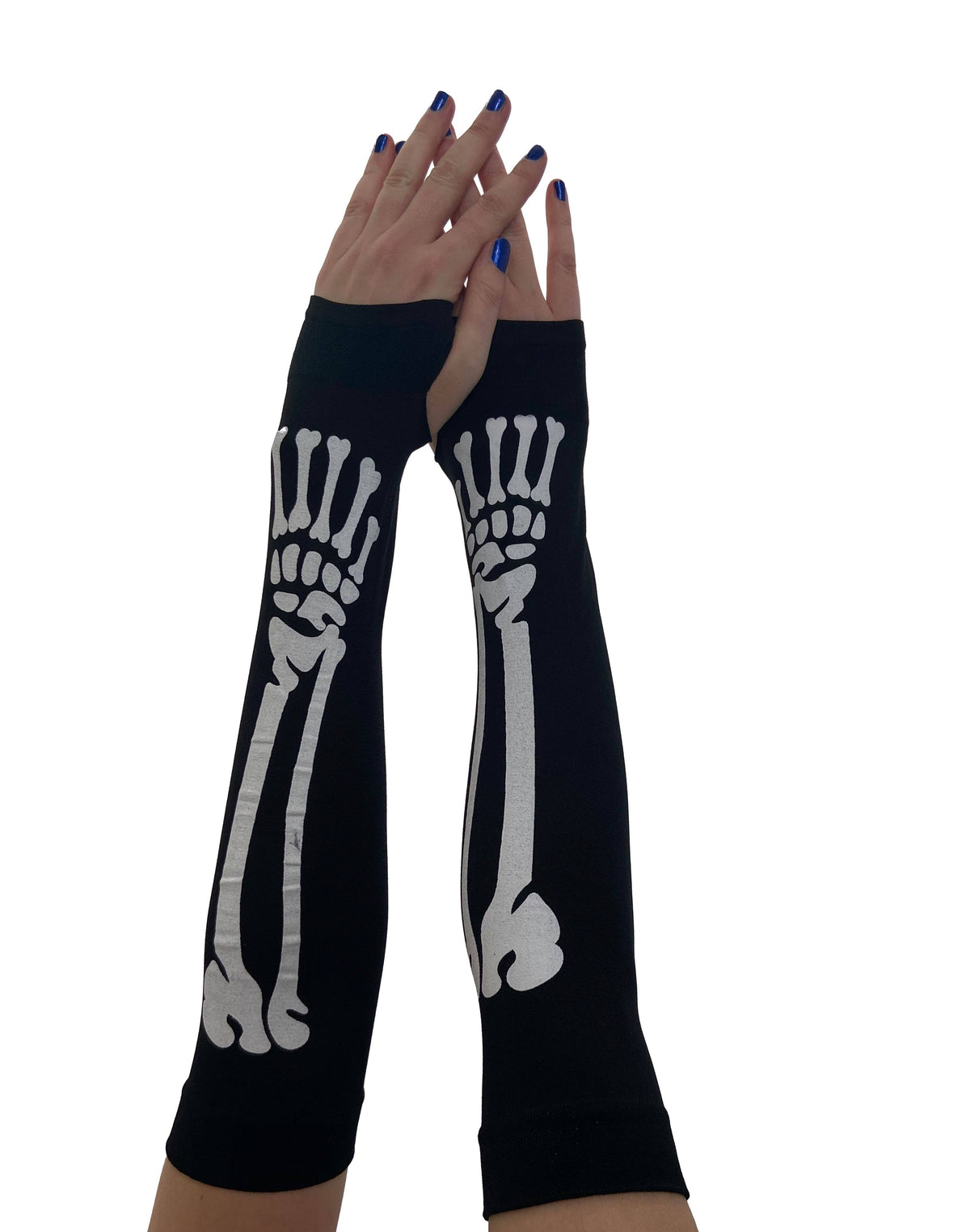 Skeleton Bone Fingerless Gloves