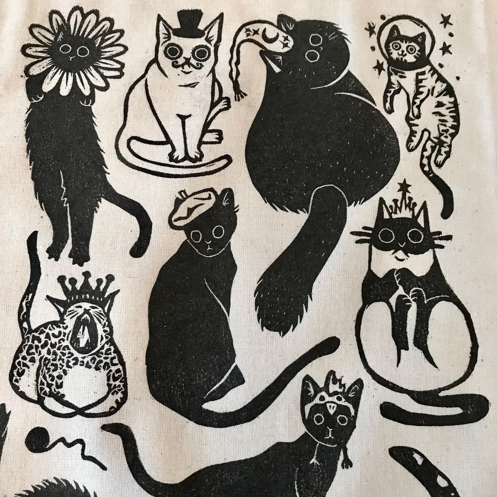 Whimsical Cats in Hats Fabric Wall Banner
