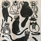 Whimsical Cats in Hats Fabric Wall Banner