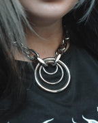 Circle Pit Oversized Ring Chain Necklace