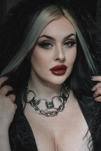 SABINA | Necklace Choker | Industrial Statement Chain | Alternative, Gothic, Cyberpunk Jewellery | Mosher Abroad
