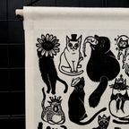 Whimsical Cats in Hats Fabric Wall Banner